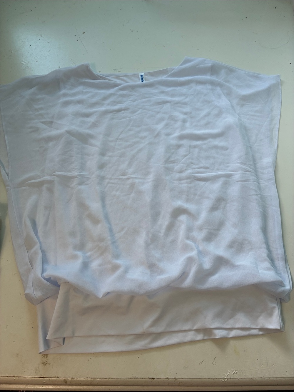 Neineiwu Large White Flowy Short Sleeve Fitted Bottom Blouse
